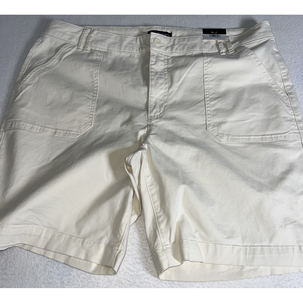 Lee Regular‎ Fit Shorts Womens 18 Cream New Mid Rise Cotton Stretch Chino